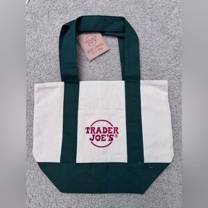 NWT Trader Joe’s Mini Canvas Tote Bag, Green